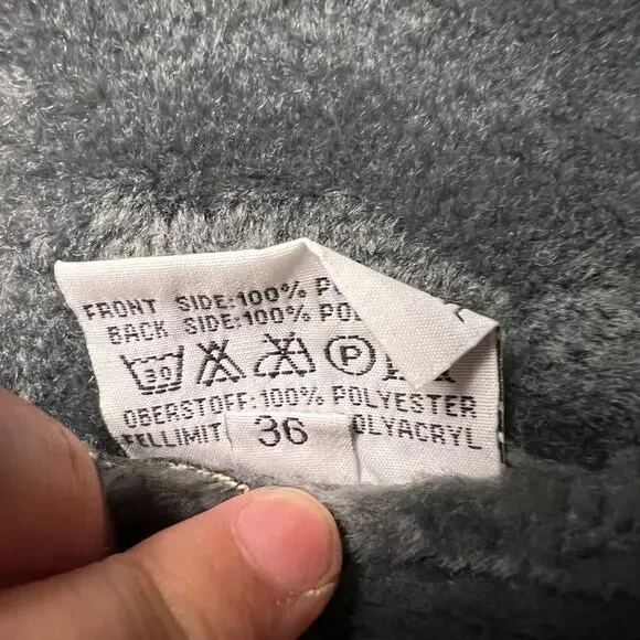 Balmain Authentic Gray Faux Fur Lined Faux Suede Belted Winter Coat Size Small